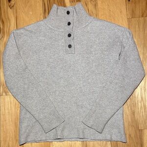 Gentle Herd Wool Cashmere Sweater Button Collar